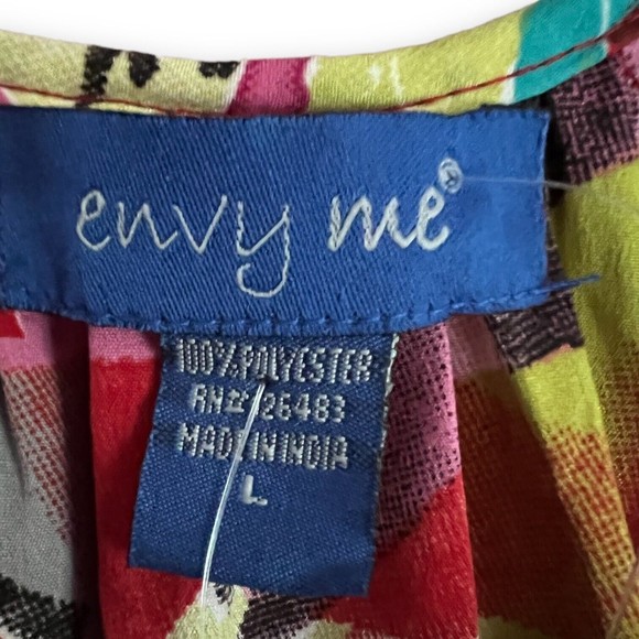 Envy Me Tropical Dress Ruffled on One Shoulder Sleeveless Size L Large Floral - Picture 11 of 12